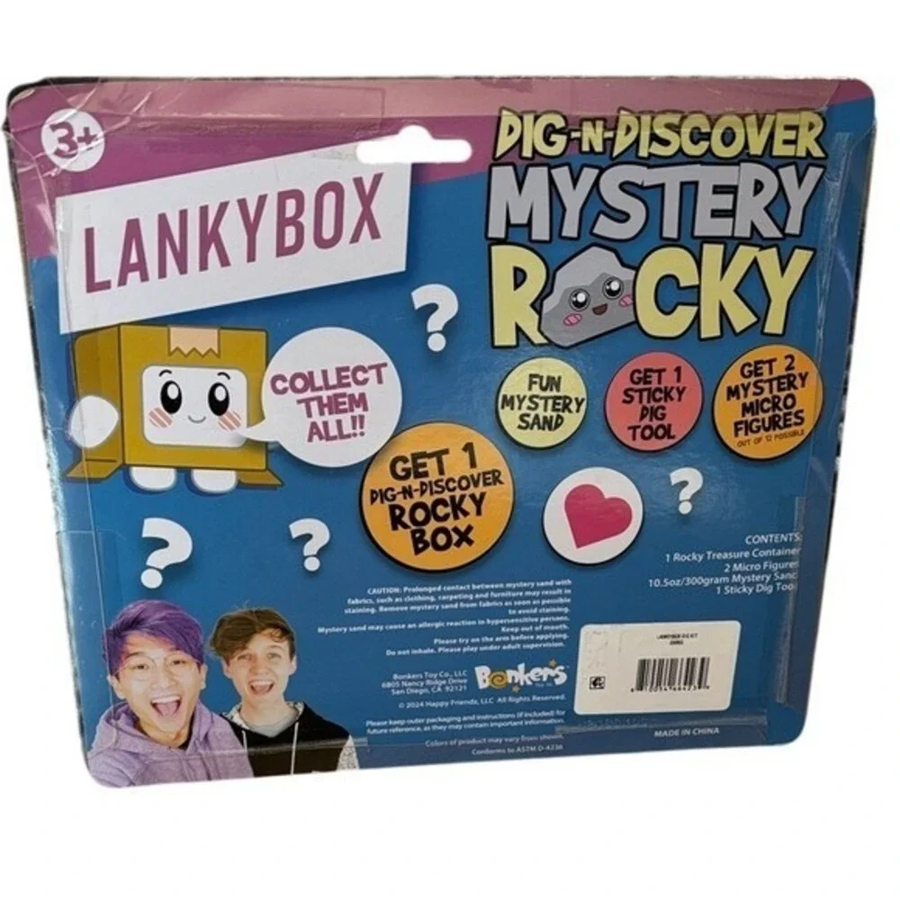 Bonkers Lanky Box Kids Dig-N-Discover Mystery Rocky Set NEW